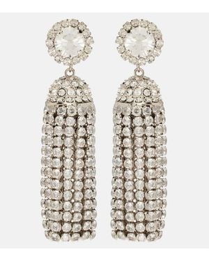 Rabanne Crystal-Embellished Drop Earrings - White