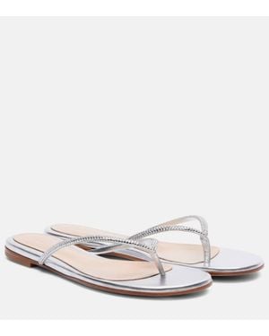 Gianvito Rossi Sandalen India Aus Metallic-Leder - Weiß