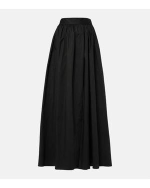 Adriana Degreas Gathered Cotton Maxi Skirt - Black