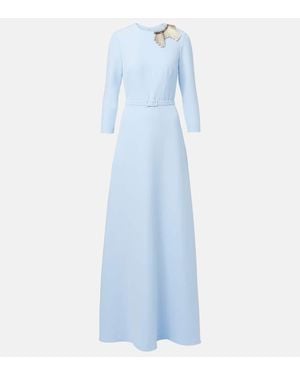 Safiyaa Verzierte Robe Aus Crepe - Blau