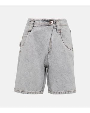 Brunello Cucinelli Shorts Di Jeans - Grigio