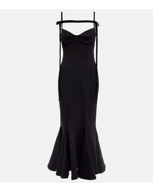 The Attico Midikleid Beath Aus Jersey - Schwarz