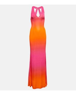 Louisa Ballou High Sea Printed Jersey Maxi Dress - Red