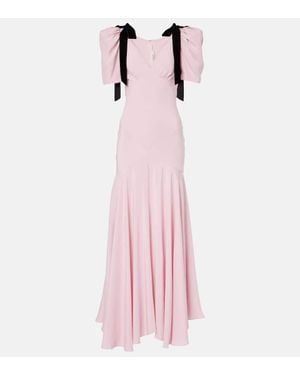 Rodarte Bow-Detail Silk Crepe Gown - Pink