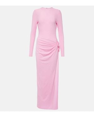 Magda Butrym Maxi Dress With Long Gathered Sleeves - Pink