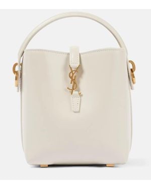 Saint Laurent Bolso Saco Le 37 Mini De Piel - Blanco
