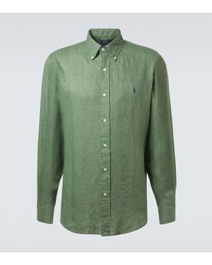 Polo Ralph Lauren Hemd Aus Leinen - Grün