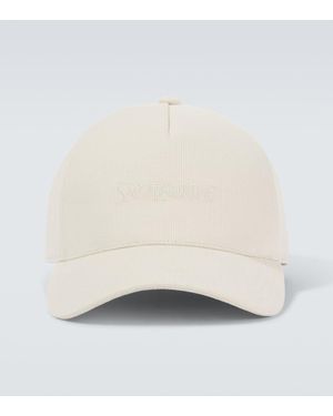 Saint Laurent Baseballcap Aus Baumwoll-Cord - Weiß