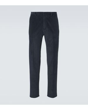 Loro Piana Gerade Hose Aus Baumwoll-Cord - Blau