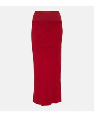 Rick Owens High-Rise Midi Skirt - Red