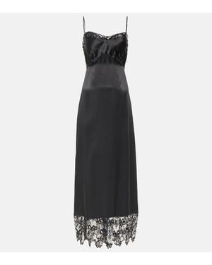 Simone Rocha Bow-Detail Silk Satin Midi Dress - Black
