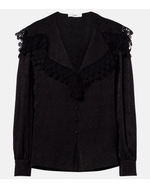 Chloé Embroidered Silk Blouse - Black