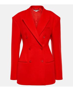 Stella McCartney Double-Breasted Wool Blazer - Red