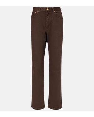 Blazé Milano Paso Embroidered Straight Jeans - Brown