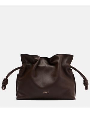 Loewe Flamenco Mini Leather Clutch - Brown