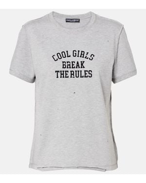 Dolce & Gabbana T-Shirt Aus Jersey - Grau