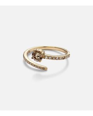 Ileana Makri Anillo Grass Seed De Oro De 18 Ct Con Diamantes - Neutro
