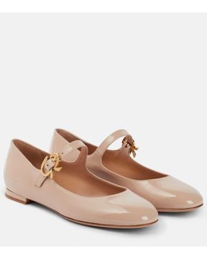 Gianvito Rossi Ballerine in vernice - Marrone