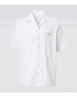 Prada Terry Towelling Short-Sleeve Shirt - White
