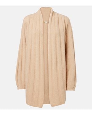 Loro Piana Cocooning Cashmere And Silk Boucle Cardigan - Natural