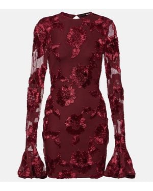 ROTATE BIRGER CHRISTENSEN Floral Embroidered Mesh Minidress