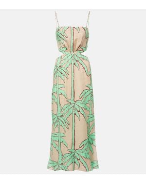 Johanna Ortiz Beach Harmony Linen Maxi Dress - Green