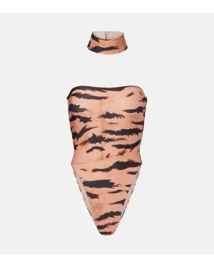 Adriana Degreas X Sabine Getty – Maillot De Bain Imprime Bandeau - Blanc