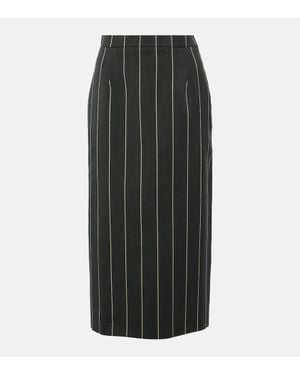 Alessandra Rich Wool-Blend Boucle Tweed Midi Skirt - Black