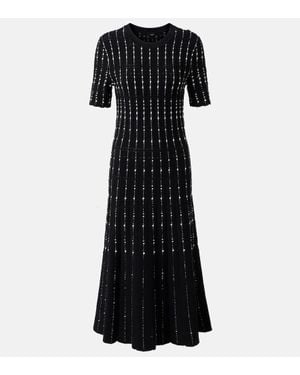 JOSEPH Ribbed-Knit Cotton-Blend Midi Dress - Black