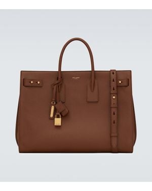 Saint Laurent Tote Bag Sac De Jour Thin Large Aus Leder - Braun
