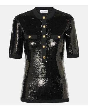 Rebecca Vallance Top Devyn Con Paillettes - Nero