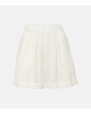 Asceno Zurich Linen Shorts - White