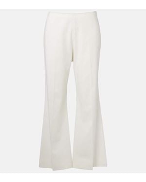 KHAITE Walter Cotton Canvas Flared Trousers - White