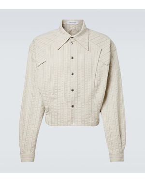 Kiko Kostadinov Kraner Striped Cropped Cotton Shirt - White