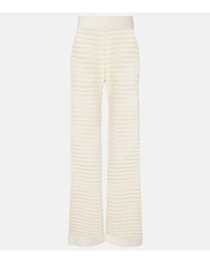 Leset Mid-Rise-Hose Lucy Aus Haekelstrick - Weiß