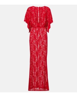 Norma Kamali Obie Lace Gown - Red