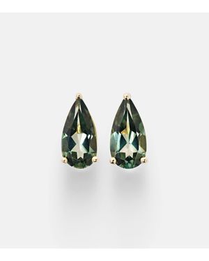 Suzanne Kalan Ayda 14Kt Stud Earrings With Topaz - Green