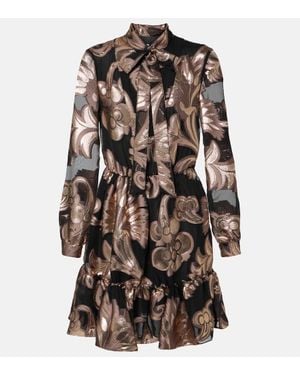 Etro Printed Tie-Neck Minidress - Multicolor