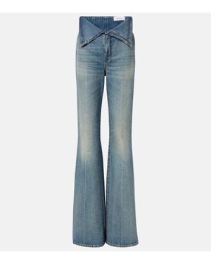 McQueen Faded High-Rise Bootcut Jeans - Blue