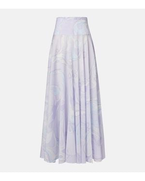 PUCCI Falda Larga Orchidee De Algodon - Morado