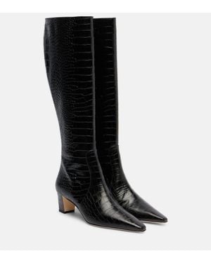 Manolo Blahnik Penelope Leather Knee-High Boots - Black
