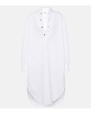 KHAITE Seffi Cotton Shirt Dress - White