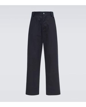 Bottega Veneta Gerade Hose Aus Baumwoll-Twill - Blau