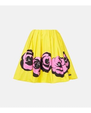Miu Miu Mini-Jupe A Fleurs - Jaune