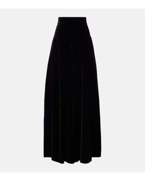 Max Mara Cotton Velvet Maxi Skirt - Black