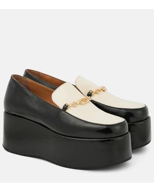 Ganni Plateau-Loafers Aus Lederimitat - Schwarz