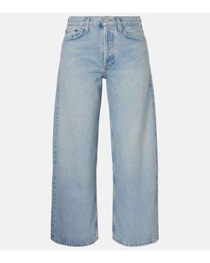 Agolde Mid-Rise Wide-Leg Cropped Jeans Arc - Blau