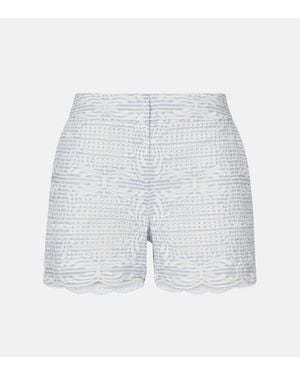 Veronica Beard Shorts Allen De Tiro Alto - Blanco