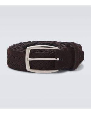 Brioni Guertel Aus Veloursleder - Braun