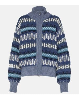 Loro Piana Holiday Noel Cashmere Bomber Jacket - Blue